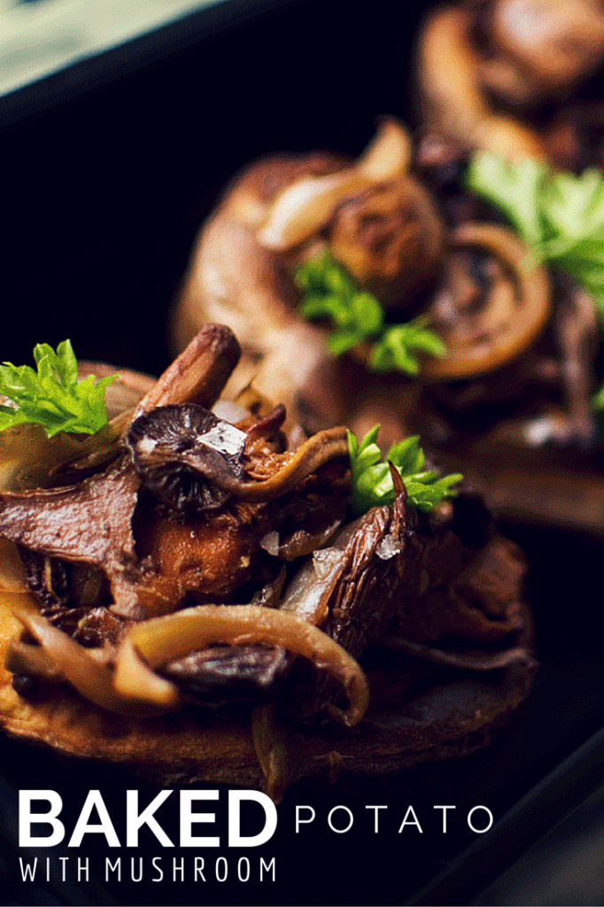 baked potato with mushroom